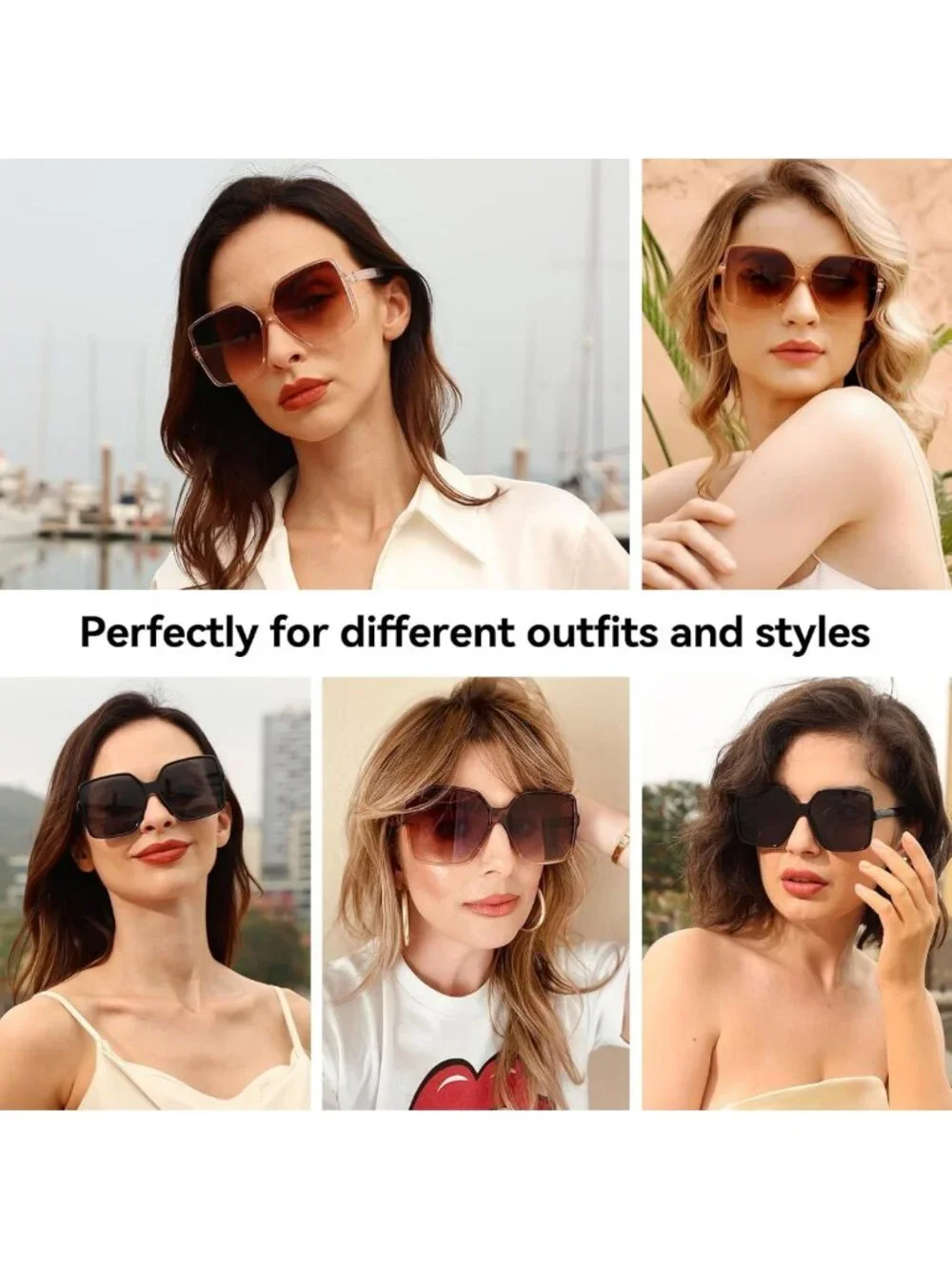 Trendy Oversized Square Sunglasses for Women | Large Wide Fashion Shades
